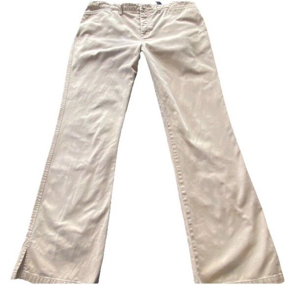 Vintage Abercrombie and Fitch Wide Leg Flare Khaki Pants 8 Regular - Picture 1 of 13